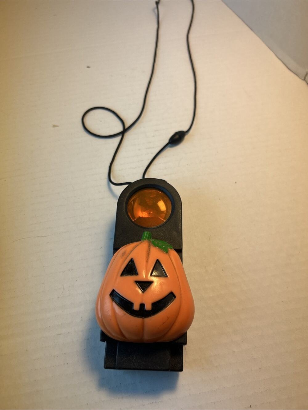 Vintage Fun World Lantern Blinking Safety Light Halloween Toy w/ Sound Belt Clip